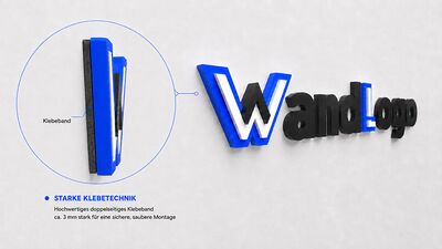 3D Wandlogo mit Klebetechnik