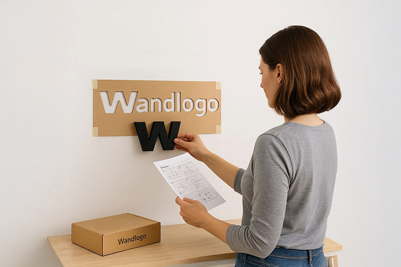 Versand & einfache Montage 3D Wandlogo Versand un Montage