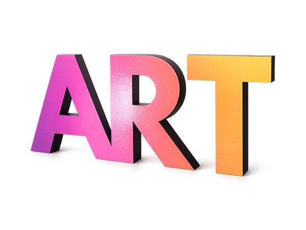 Individuelles 3D-Wandlogo mit Farbverlauf und sichtbarer Materialtiefe