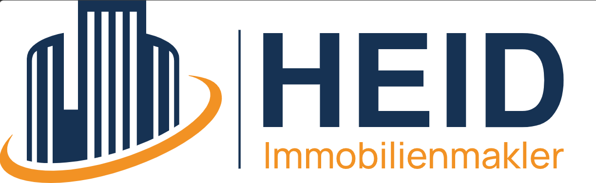 Original-Logo von HEID Immobilienmakler in Dunkelblau und Orange