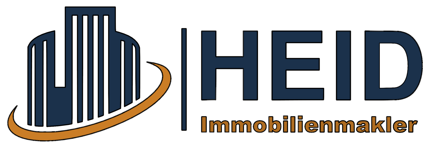 Original-Logo von HEID Immobilienmakler in Dunkelblau und Orange